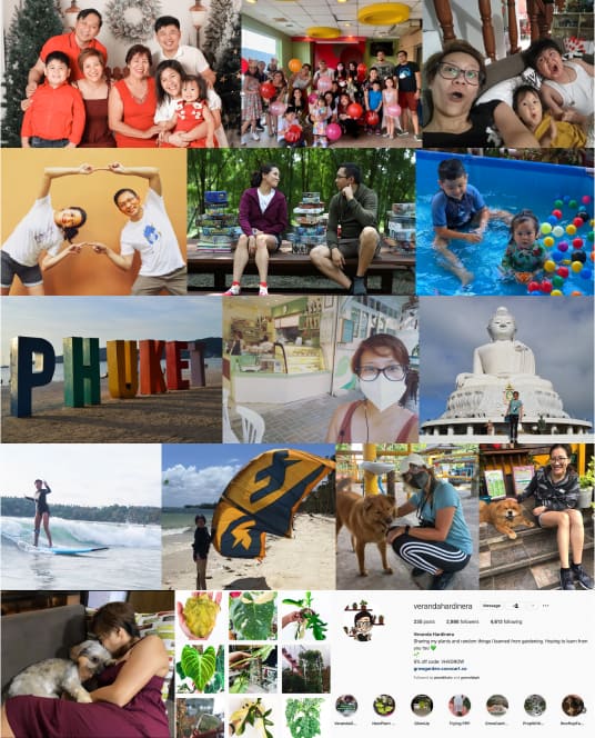 collage of different photos with family