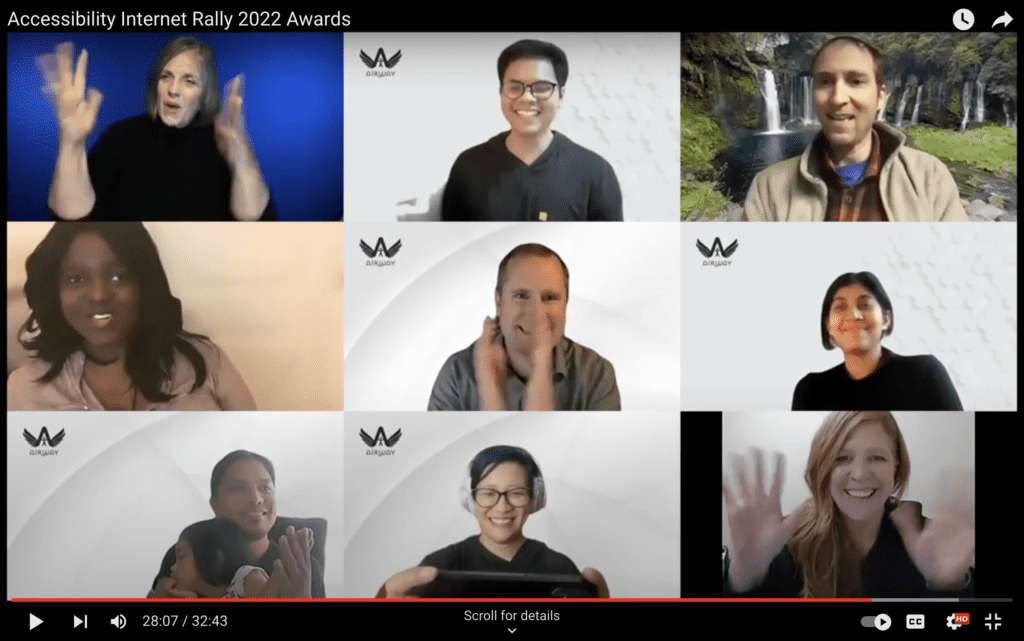 A Screen capture of the team when they announced our team as the first place.
