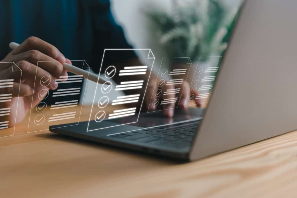 Stock photo of a virtual checklist